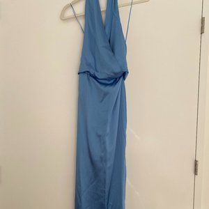 Zara light blue halter maxi